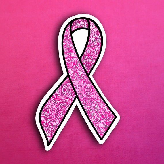 Pink Ribbon Sticker WATERPROOF Etsy