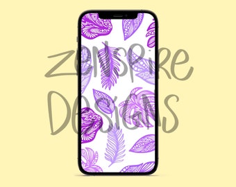 Purple Leaves Phone Wallpaper