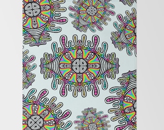 Trippy Eye White Background Throw Blanket