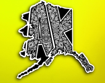 State Alaska Sticker (WATERPROOF)