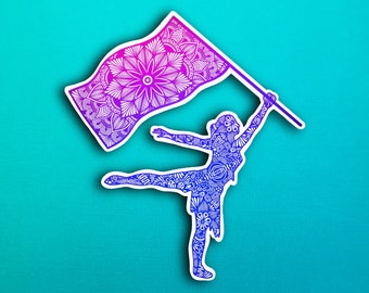 Pink Colorguard Sticker (WATERPROOF)