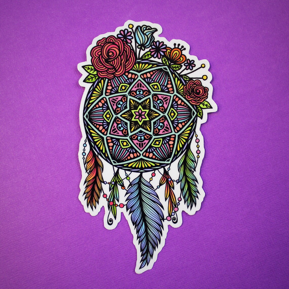 Floral Dream Catcher Sticker WATERPROOF Etsy