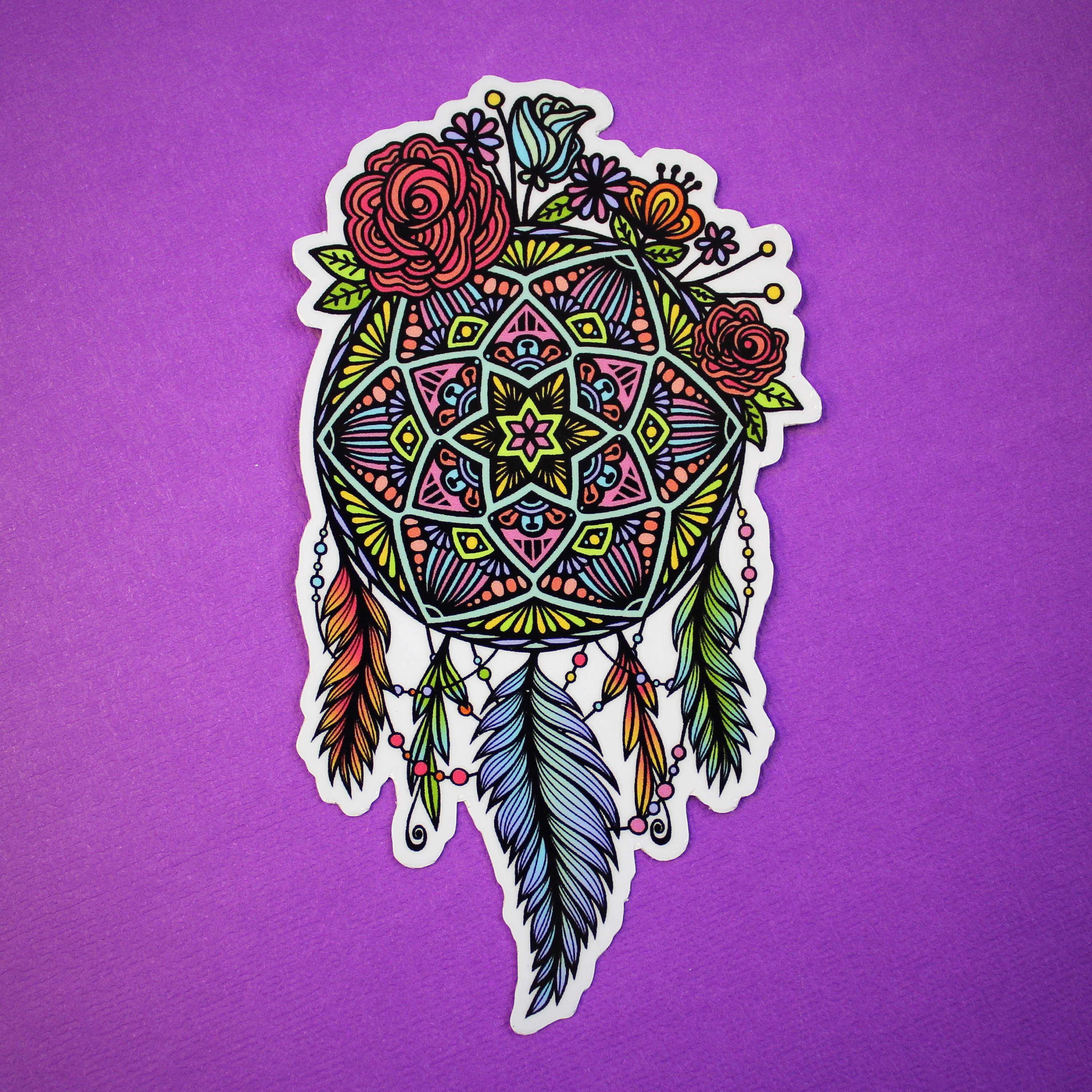 Floral Dream Catcher Sticker WATERPROOF - Etsy