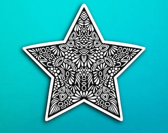 NEW B&W Star Sticker (WATERPROOF)