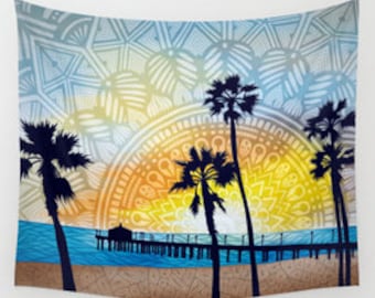 Beach Pier Tapestry