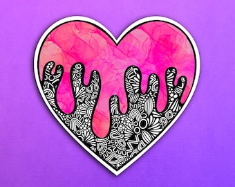 Drippy Heart Ink Sticker (WATERPROOF)