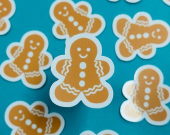 Mini Gingerbread Man Cookie Sticker (WATERPROOF)