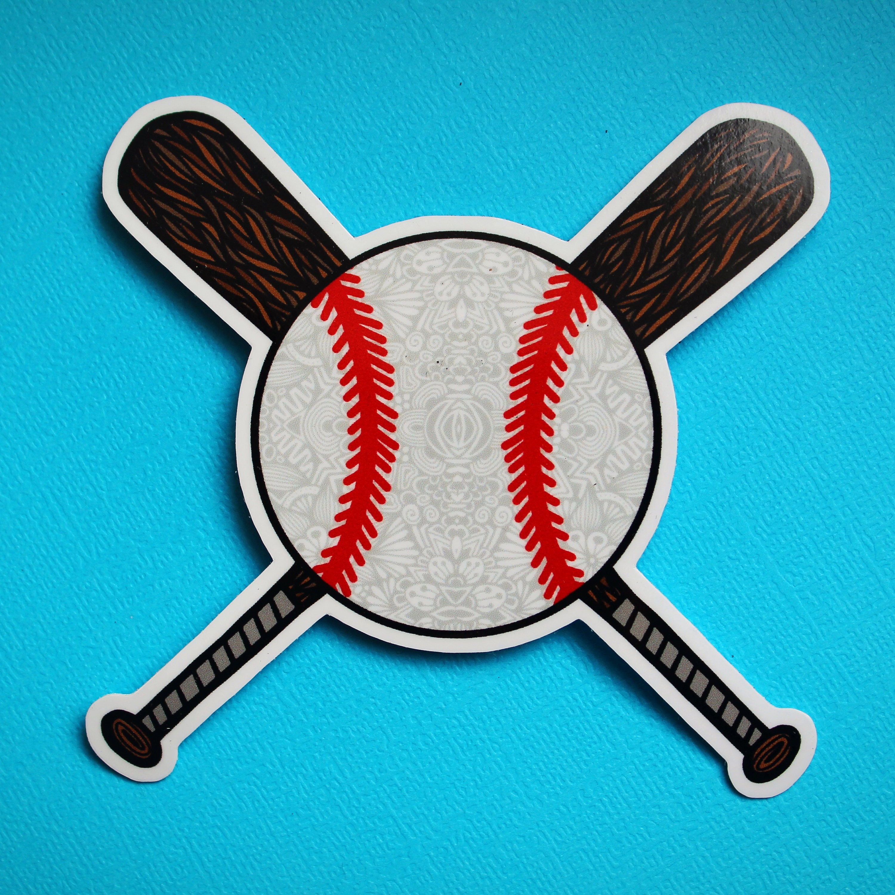 Baseball with Bats Sticker (WATERPROOF)