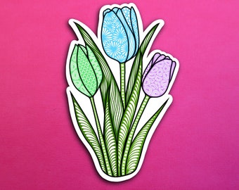 Midnight Tulips Sticker (WATERPROOF)