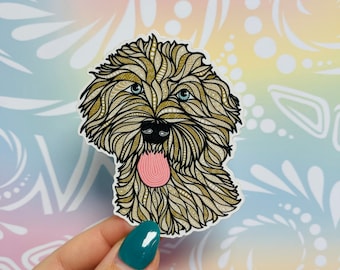 Misprinted Golden Doodle Sticker (WATERPROOF)