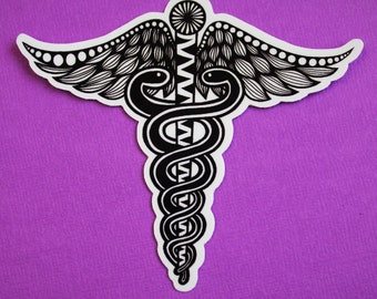 Caduceus Symbol Sticker (WATERPROOF)