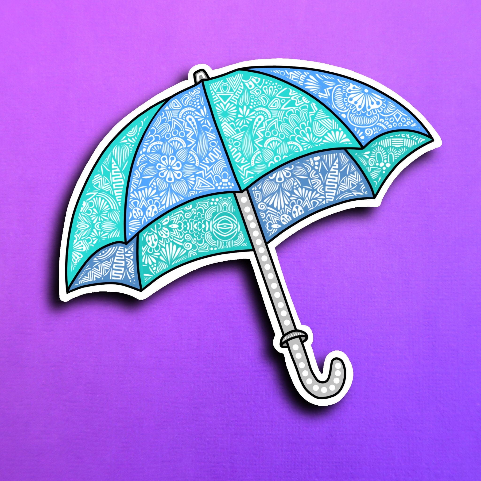 Blue Umbrella Sticker (WATERPROOF)