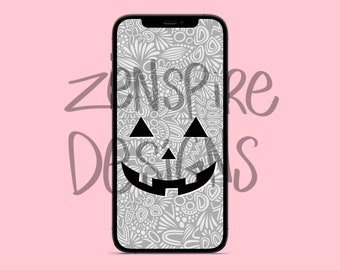 Gray Pumpkin Phone Wallpaper
