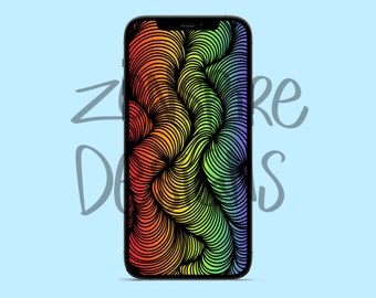 Rainbow Squiggle Phone Wallpaper