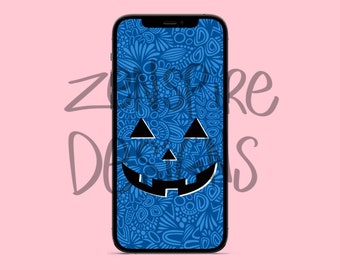 Blue Pumpkin Phone Wallpaper
