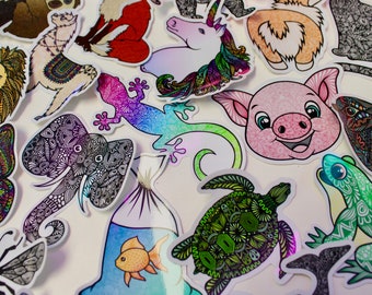 Animal Themed Mystery Pack (5 waterproof stickers)