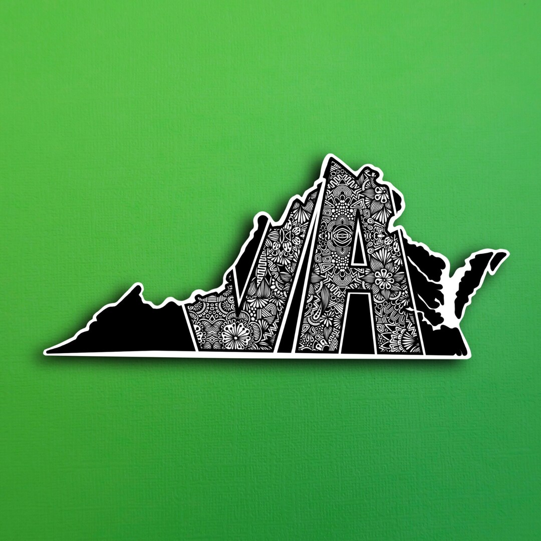 State Virginia Sticker WATERPROOF Etsy