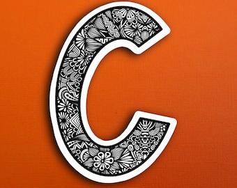 Small Block Letter C Sticker (WATERPROOF)