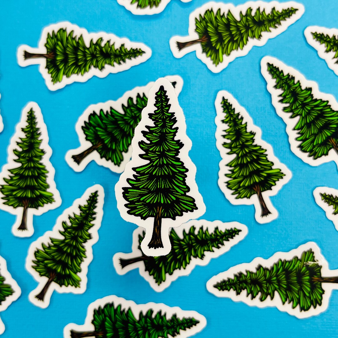 Mini Pine Tree Sticker WATERPROOF Etsy