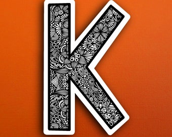 Small Block Letter K Sticker (WATERPROOF)