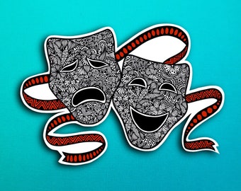 Drama Masks Sticker (WATERPROOF)