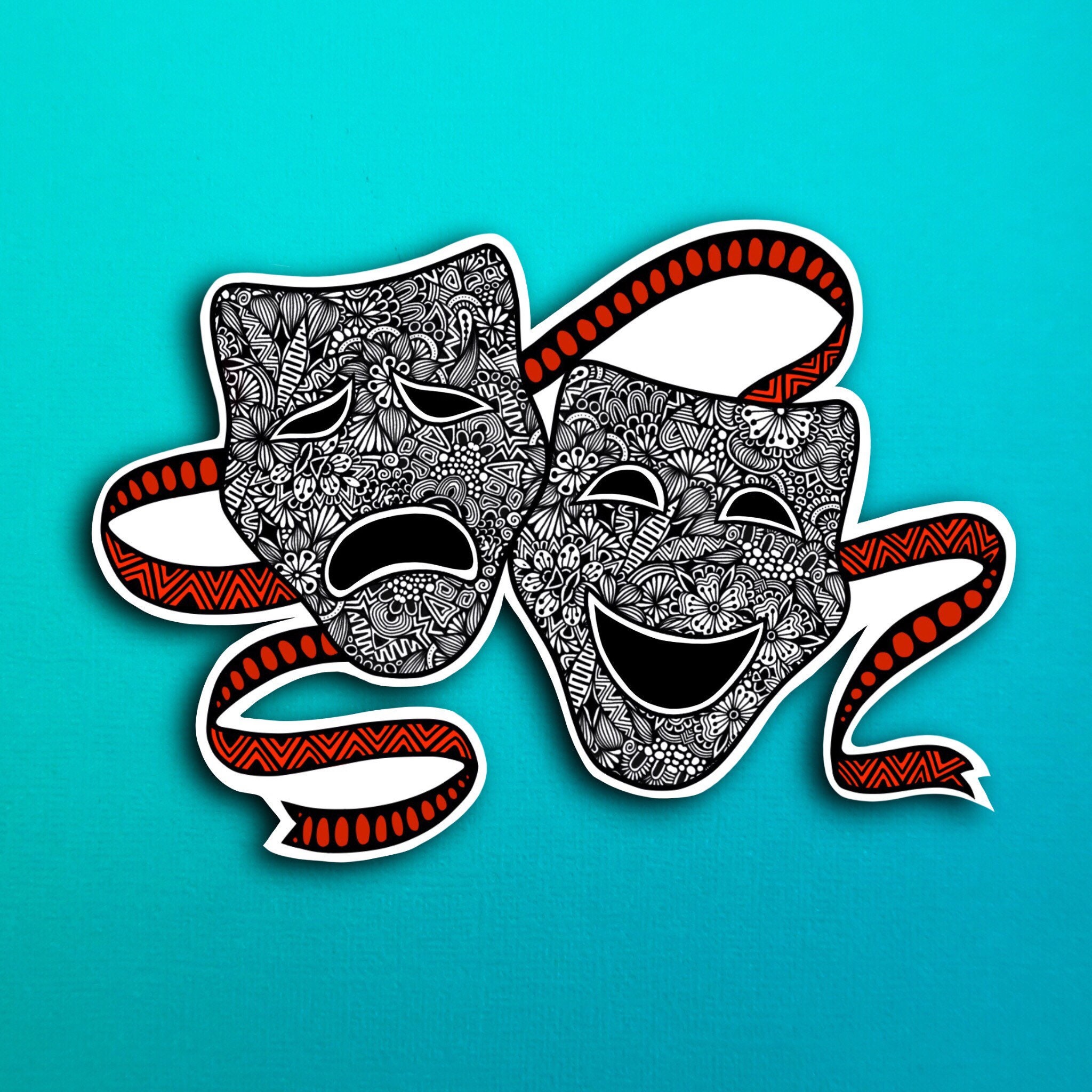 Drama Masks Sticker (WATERPROOF)