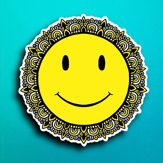 Smiley Face Sticker Waterproof Etsy