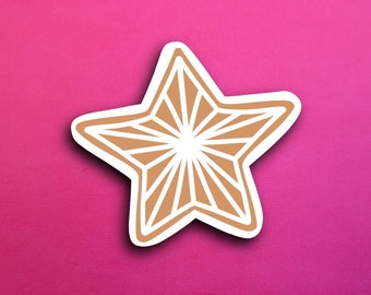 Gingerbread Star Cookie Sticker (WATERPROOF)