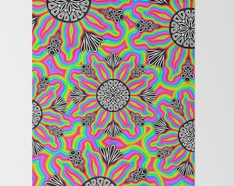 Trippy Flower Throw Blanket