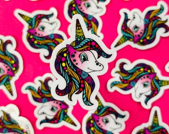 Mini Ulyssa the unicorn Sticker (WATERPROOF)