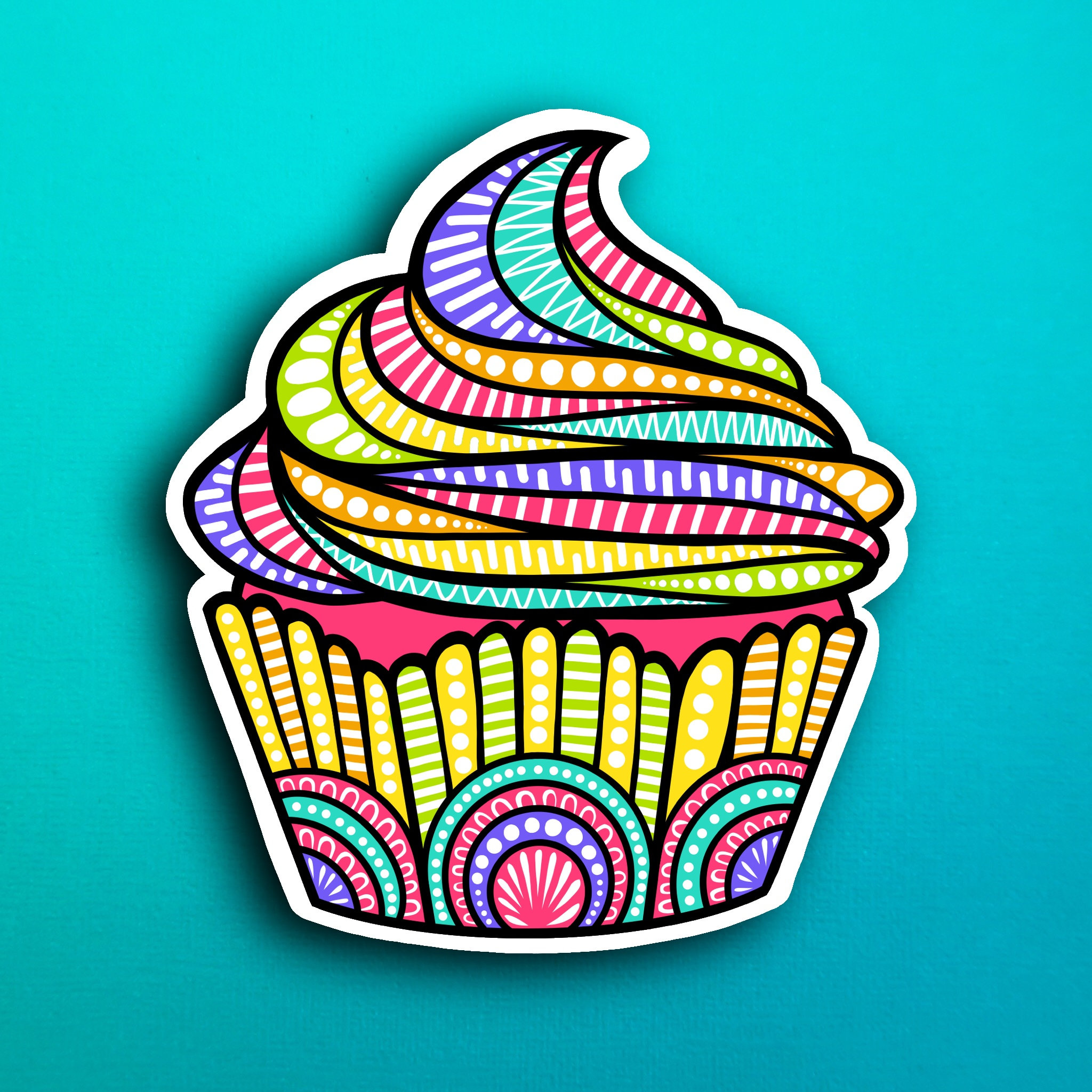 Cupcake Sticker (WATERPROOF)