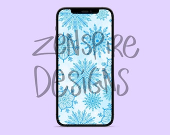 Ombré Snowflake Phone Wallpaper