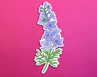 Larkspur July Birth Flower Sticker (WATERPROOF)