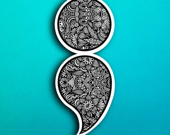 Semicolon Sticker (WATERPROOF)