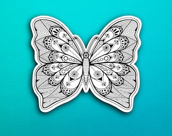 Floral Butterfly Sticker (WATERPROOF)