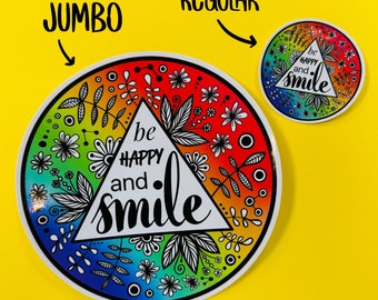 JUMBO Smile Be Happy Sticker (WATERPROOF)