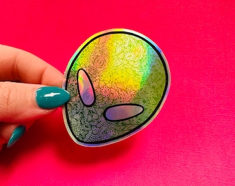 Holo Alien Sticker (WATERPROOF)