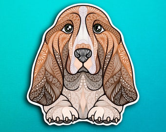 Basset Hound Dog Sticker (WATERPROOF)