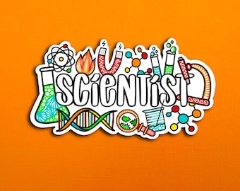 Scientist Collage Sticker (WATERPROOF)