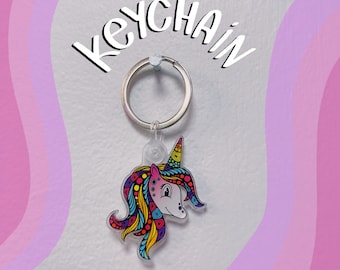 Ulyssa the Unicorn Acrylic Keychain