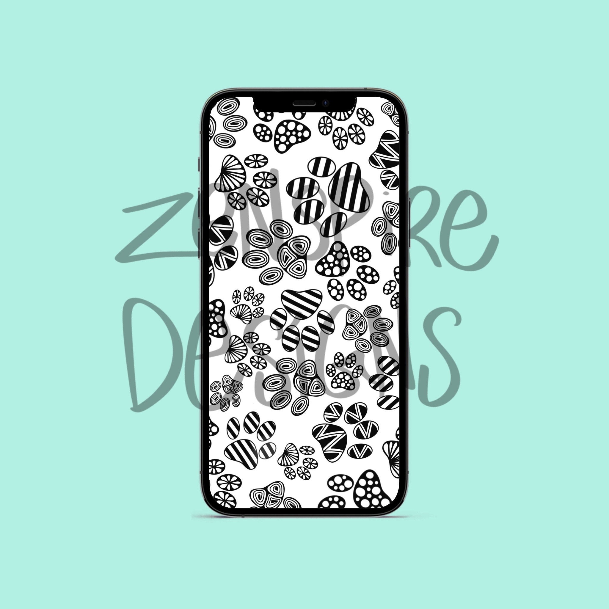 White Paw Print Phone Wallpaper White Paw Print Phone Wallpaper