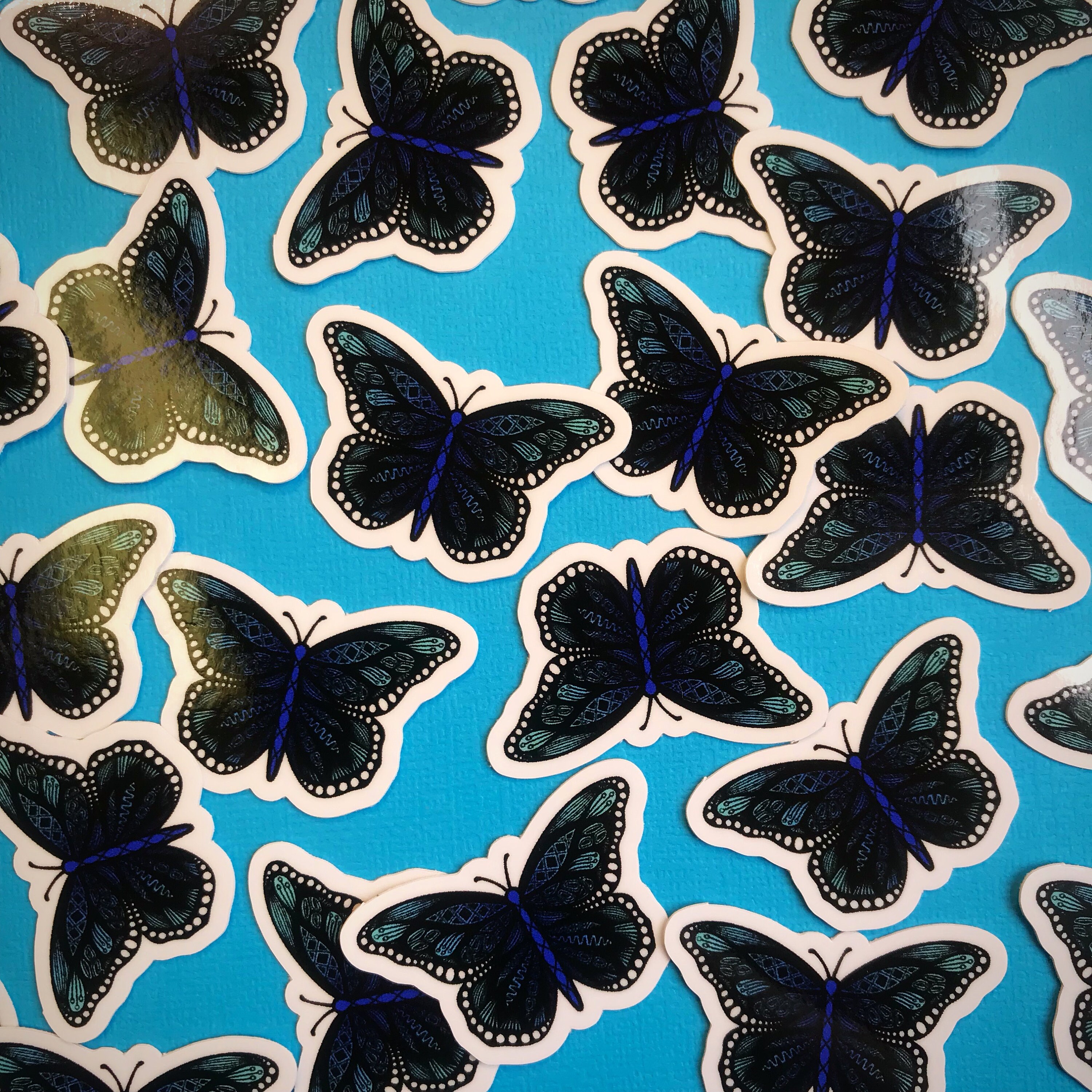 Mini Blue Butterfly Sticker (WATERPROOF)