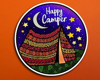 Happy Camper Sticker (WATERPROOF)