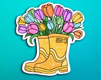 Tulip Boots Sticker (WATERPROOF)