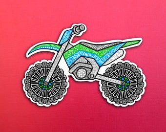 Blue Dirt Bike Sticker (WATERPROOF)