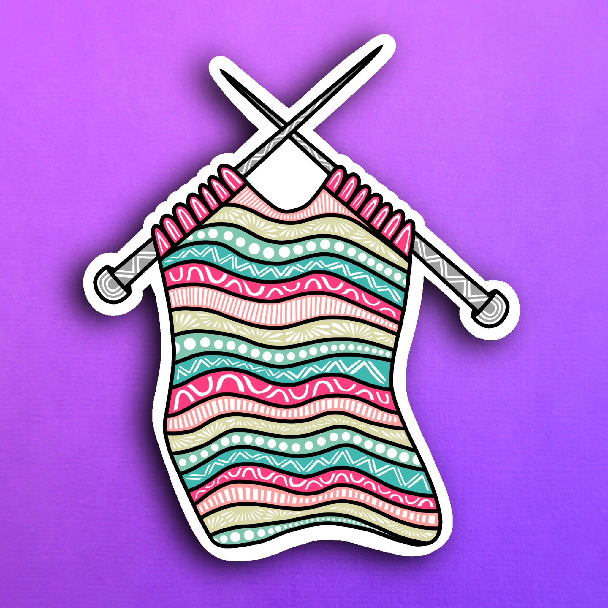 Knitting Sticker (WATERPROOF)