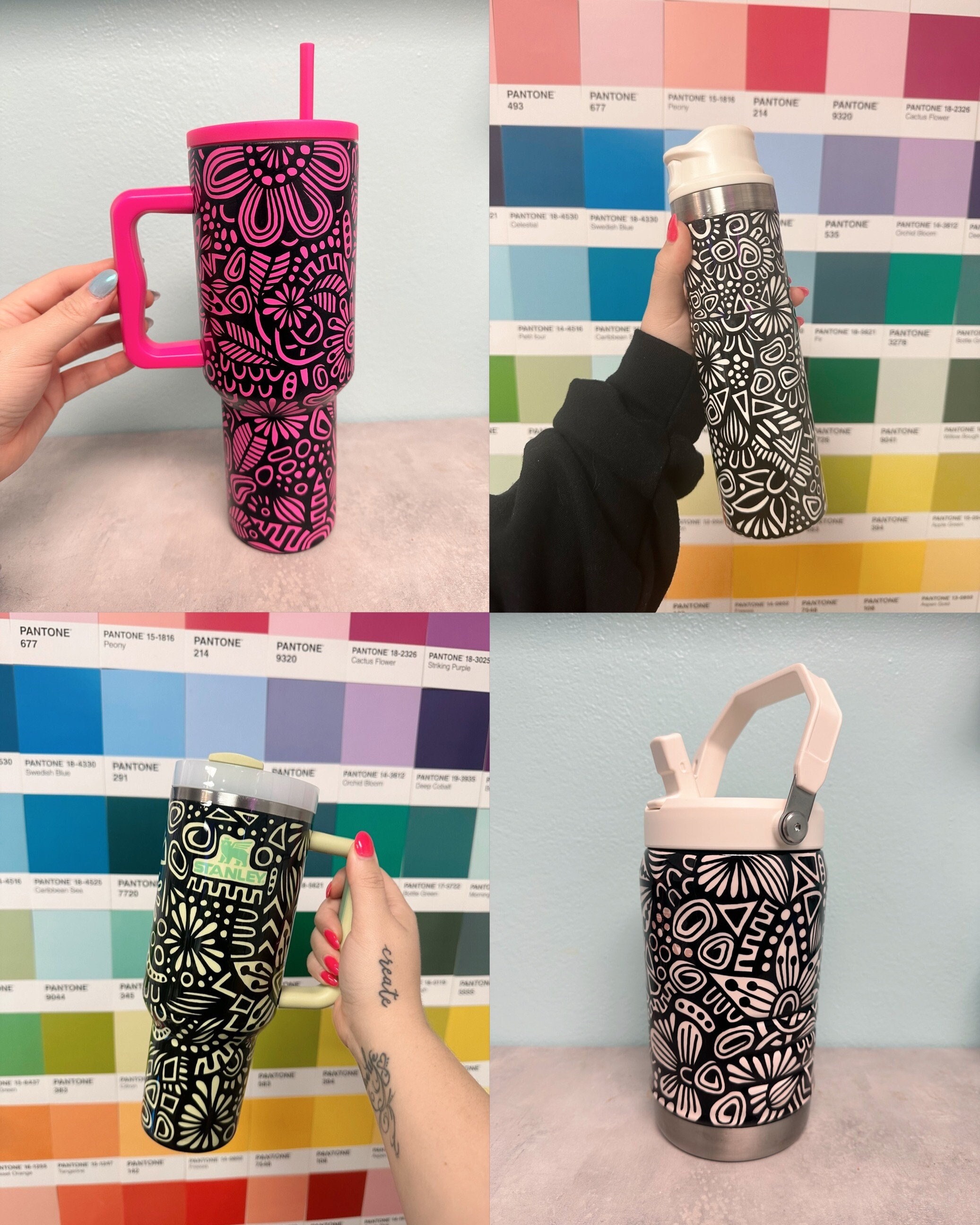 CUSTOM Hand Painted Resin Stanley Tumbler – Suze Ford Studios