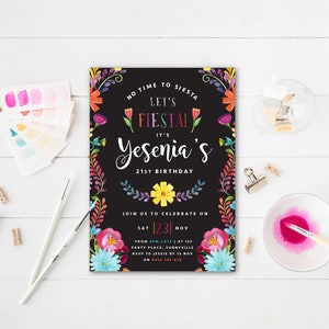Mexican Fiesta Invitation, DIGITAL DOWNLOAD, Printable Mexican Flower Party Invite, Engagement Birthday Anniversary, Cinco De Mayo, MF2