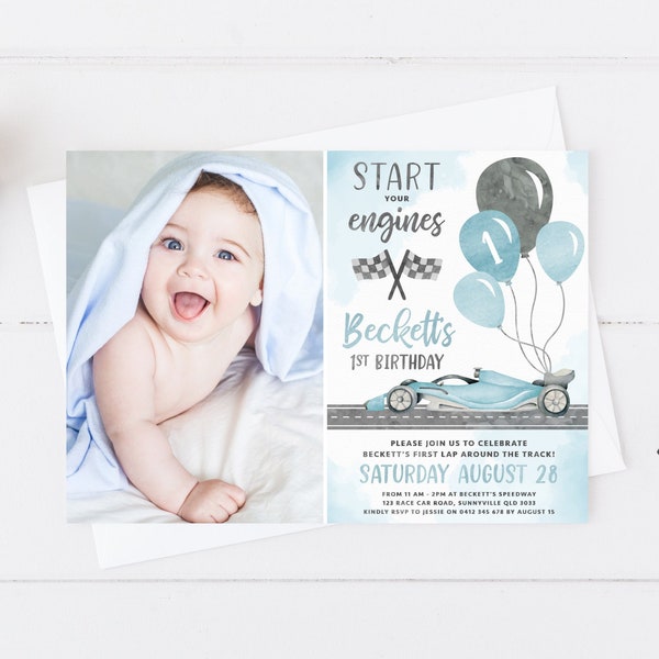 First Lap Around the Track Birthday Invitations Etsy Hong Kong