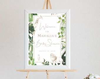 Jungle Party Welcome Sign, PRINTABLE, Gold Jungle Animals Baby Shower Theme, Digital Download Safari Party Decor, Baby Sprinkle Welcome, TJ1